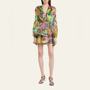 Bronx and Banco Bedouin Tiered Abstract-Print Mini Dress